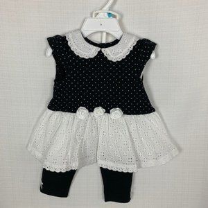 Little Me Polka Dot and Eyelet Tunic and Leggins